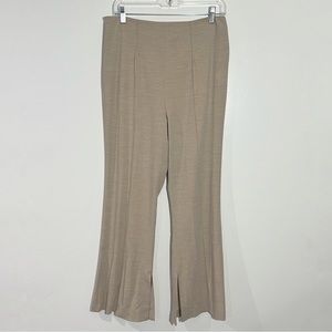 New Lattelier High Waisted Flare Leg Pants With Side Ankle Slit Center Seam XL‎